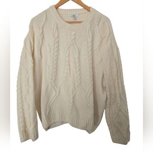 Time and Tru White Knit Sweater Size Xxl